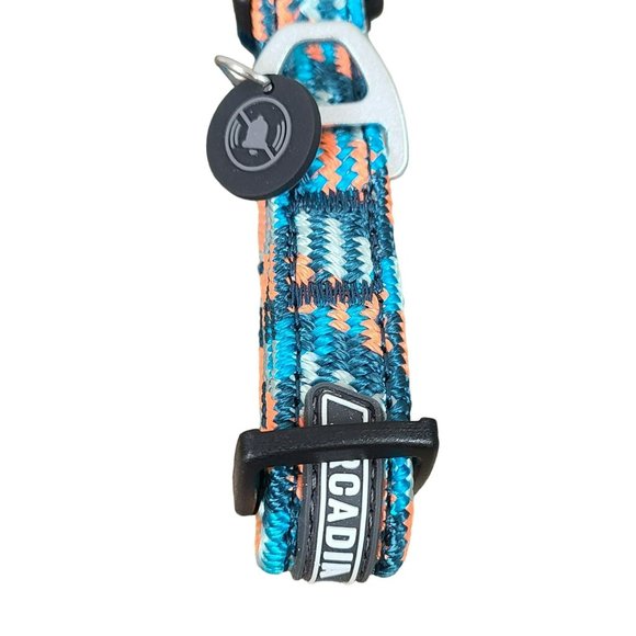 Arcadia Trail Paracord Collar Small Pet Dog 10-14" Neck Blue Orange Nylon - Picture 2 of 6